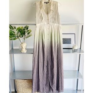 THEYSKENS THEORY x Anthropologie silk ombré open back dress casual weekend event
